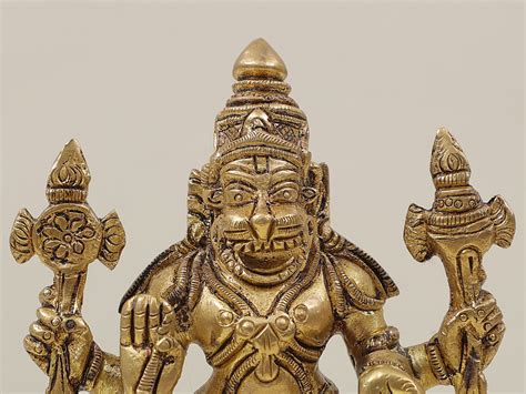 5" Lord Vishnu in His Narasimha Avatar In Brass | Handmade | Made In ...