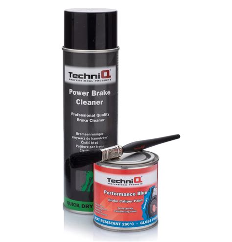 TechniQ Performance Blue Brake Caliper Paint 250ml + Power Brake Cleaner & Painting Brush. - TechniQ