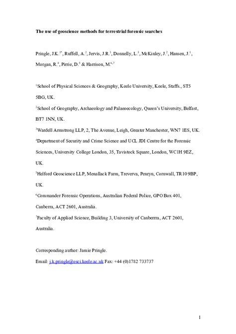 (DOC) The use of geoscience methods for terrestrial forensic searches | Laurance Donnelly ...