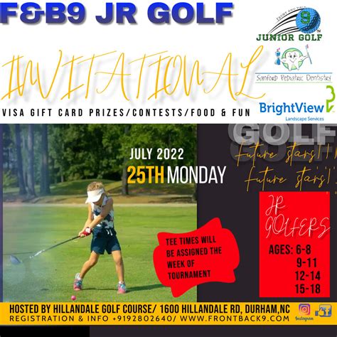 Junior Golf Invitational - Hillandale Golf Course | Front & Back 9 Golf