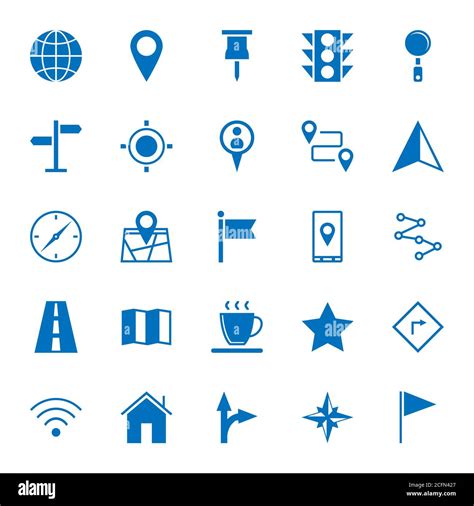 Icons for map Cut Out Stock Images & Pictures - Alamy