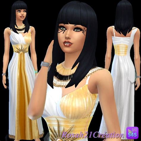 TS4 Custom Content: Robe Cléa par Rosah21 | Sims 4, Sims 4 dresses, Sims