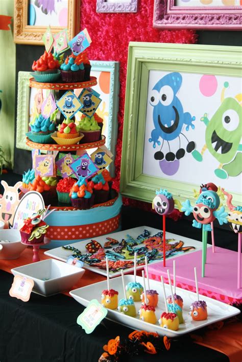 Kara's Party Ideas | Kids Birthday Party Themes: Colorful Monster Bash ...