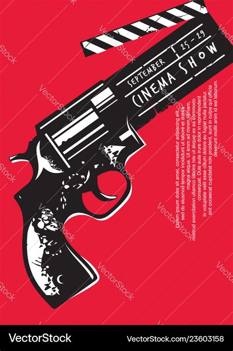 Creative movie event poster with gun graphic Vector Image