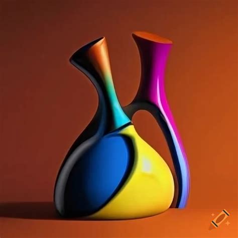 Abstract surrealism flower vases artwork on Craiyon