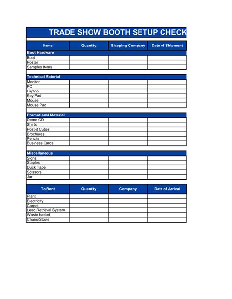 Checklist Trade Show Booth Setup Template | by Business-in-a-Box™