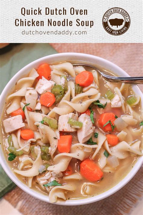 Quick Dutch Oven Chicken Noodle Soup - Dutch Oven Daddy