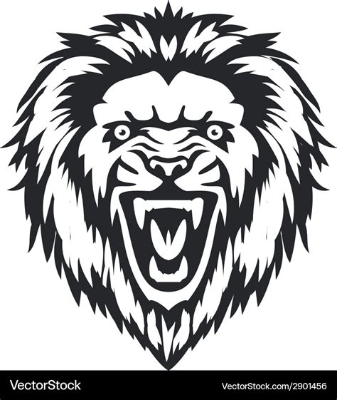 Lion head front Royalty Free Vector Image - VectorStock