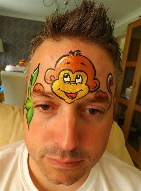 Monkey, cheek or forehead design | Monkey face paint, Face painting ...