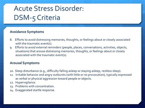 Acute stress disorder dsm 5 - stashokprocess