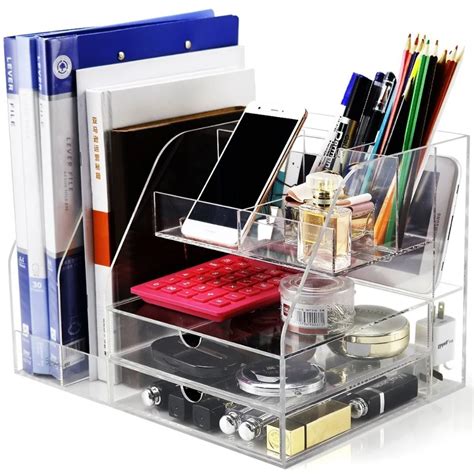 Acrylic Premium Desktop Supplies Organizer Office Desk Organizer W/post ...