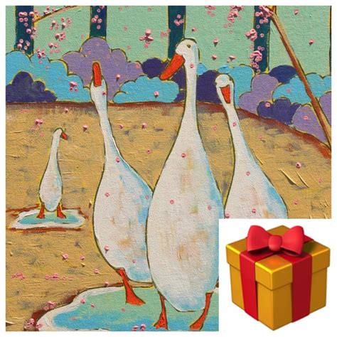 Puddle Ducks Canvas Painting - Gift