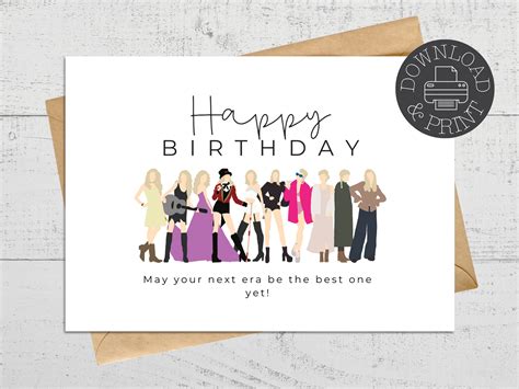 Printable Taylor Swift Birthday Card, May Your Next Era Be the Best One ...