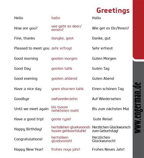 Greetings www.engerman.de | Learn german, German language, German phrases