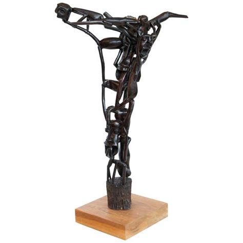 African Carved Ebony Sculpture "Tree Of Life" at 1stDibs