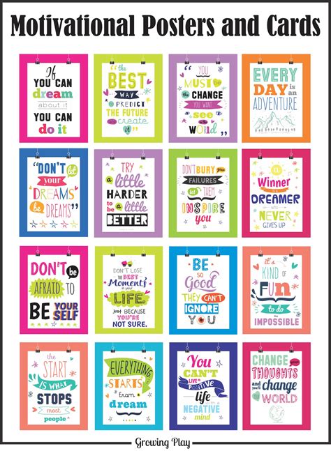 Motivational Posters and Cards - Growing Play