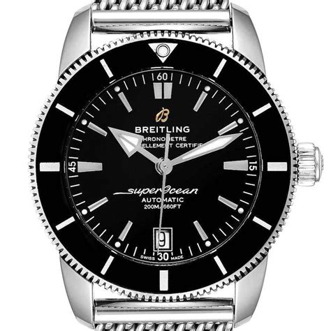 Breitling Superocean II Blue Dial Steel Mens Watch A17365 Box Papers For Sale at 1stDibs