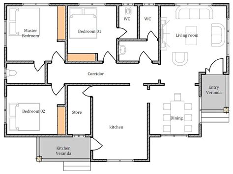 House Plan Id-17130, 3 Bedrooms, 3115+1549 Bricks And 120 Corrugates Bungalow Floor Plans ...