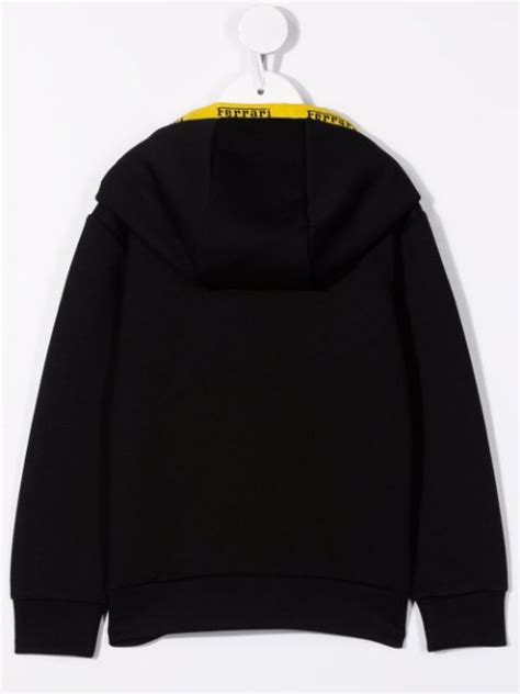 Shop Ferrari Kids logo zipped hoodie with Express Delivery - FARFETCH