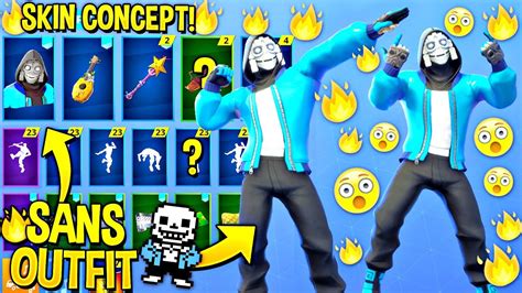 *NEW* "Sans" Skin Showcased with All Leaked Fortnite Emotes ...