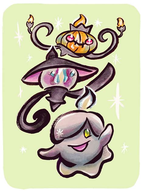 Shiny Ghost Pokemon GLITTER Art Print Litwick Lampent | Etsy