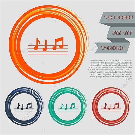 Colorful Music Note Buttons For Web Design Shape Treble Sound Vector, Shape, Treble, Sound PNG ...