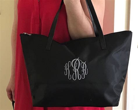 Monogram Tote Bag Personalized Tote Bag Womens Bag with | Etsy