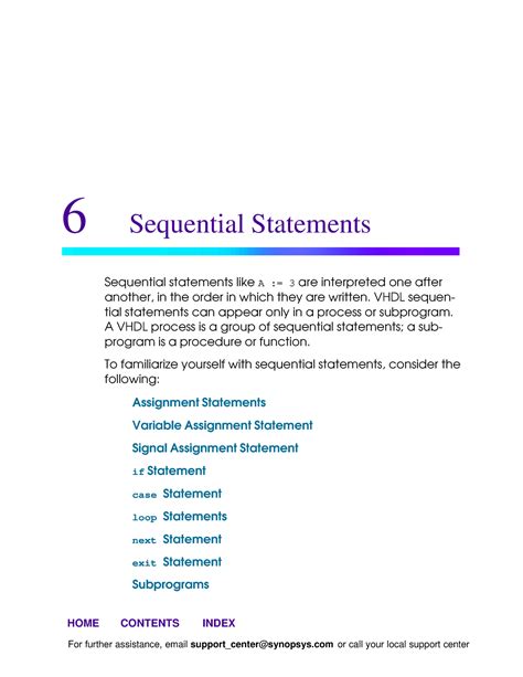 06 - VHDL Sequential Statement - HOME CONTENTS INDEX 6 Sequential Statements Sequential ...