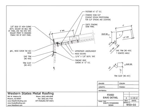 Fixed Eave Trim for Western Lock® Standing Seam