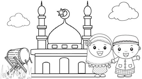 Mewarnai tema ramadhan | Hello kitty coloring, Ramadan kids, Family coloring pages