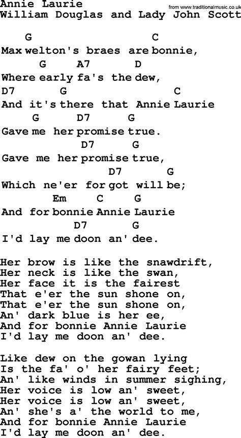 Top 1000 Folk and Old Time Songs Collection: Annie Laurie - Lyrics with ...