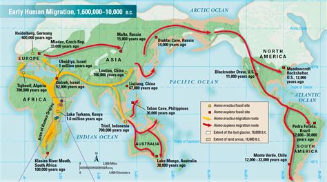 Early human migration map | Prehistory for Kids | Pinterest | Early humans