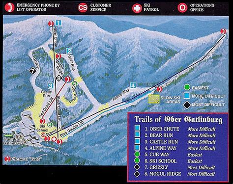 Ober Gatlinburg Ski Resort Piste Map / Trail Map