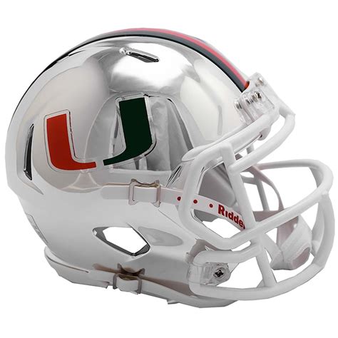 Riddell Miami Hurricanes Chrome Alternate Speed Mini Football Helmet