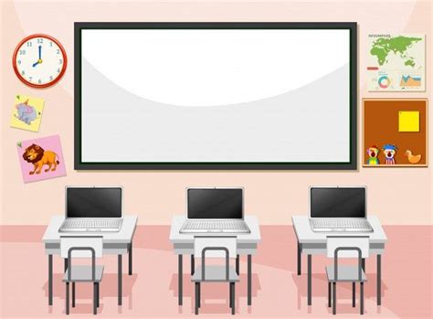 Free Vector | Interior of computer lab with copyspace | Computer lab ...