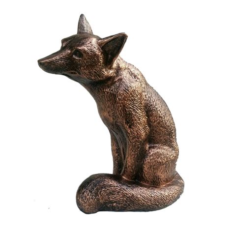 Bronze Fox Statue Eclectic Sculpture Hand Painted Kitsch