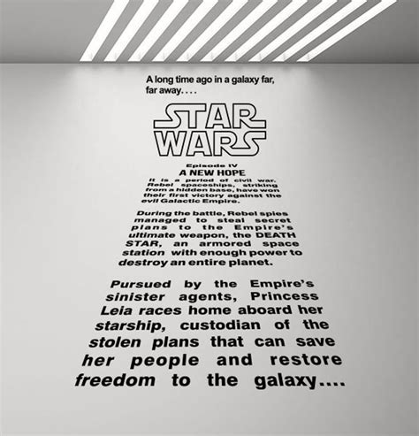 A Long Time Ago in a Galaxy Far Far Away Star Wars Wall Decal Poster Quote Bedroom Mural Vinyl ...