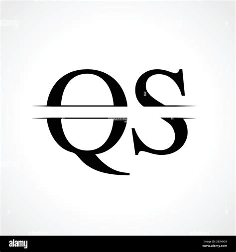 Initial Monogram Letter QS Logo Design Vector Template. Black Letter QS ...