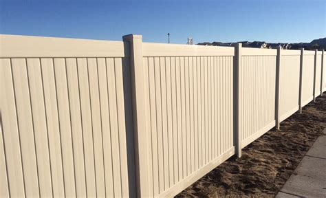 Tan Vinyl Privacy Fence - Colorado Springs Fence Company