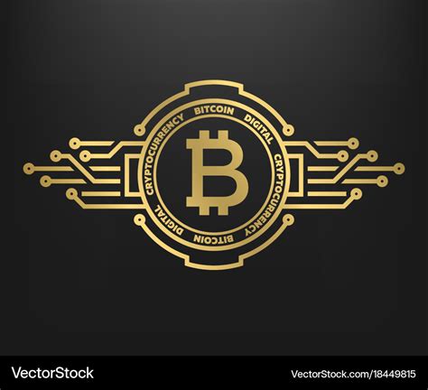 Bitcoin abstract golden symbol of internet money Vector Image