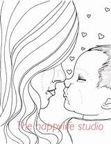 Mom and Baby Coloring Page New Pregnancy  Etsy sketch template