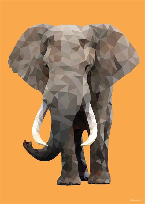 Low Poly Elephant | Polygon art, Low poly art, Geometric animals