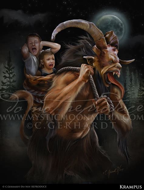 Krampus / Krampus Art Print / Fantasy Art / Krampus Horns/ Pagan ...