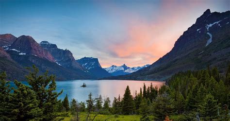 forest lake and mountains 4k ultra hd wallpaper | Lake and mountains, Glacier national park ...