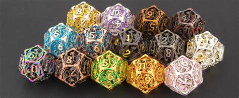 Amazon.com: KERWELLSI Hollow Metal DND Dice Set, Pink Dungeons and ...