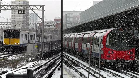 Trains at London Stratford Station in Snowy Weather - YouTube