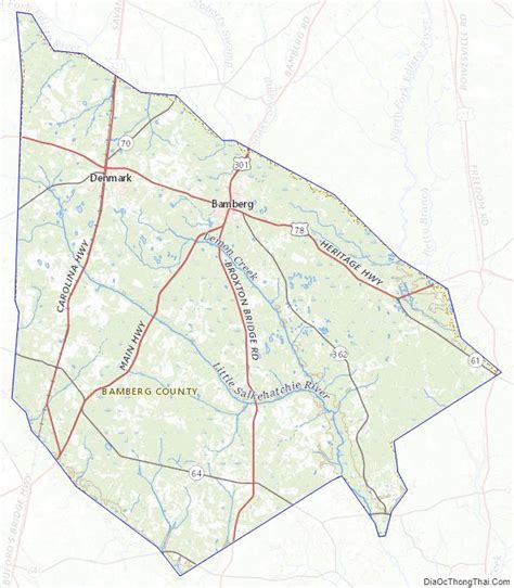 Map of Bamberg County, South Carolina - Địa Ốc Thông Thái