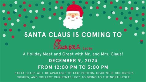 Santa Claus is Coming to Chick-fil-A, Chick-fil-A Lacey, December 9 2023 | AllEvents.in