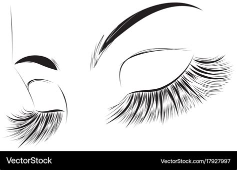 Closed female eyes drawing Royalty Free Vector Image