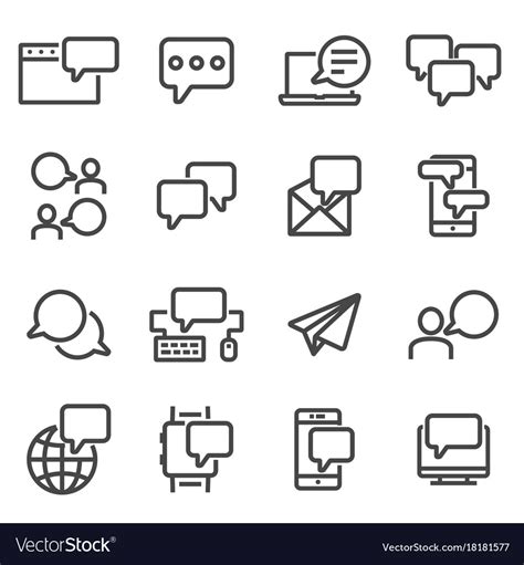 Communication speech bubble message symbols Vector Image